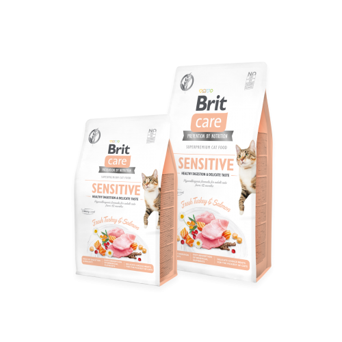 Brit Care Cat Grain Free Sensitive Healthy Digestion E Delicate Taste Turkey E Salmon